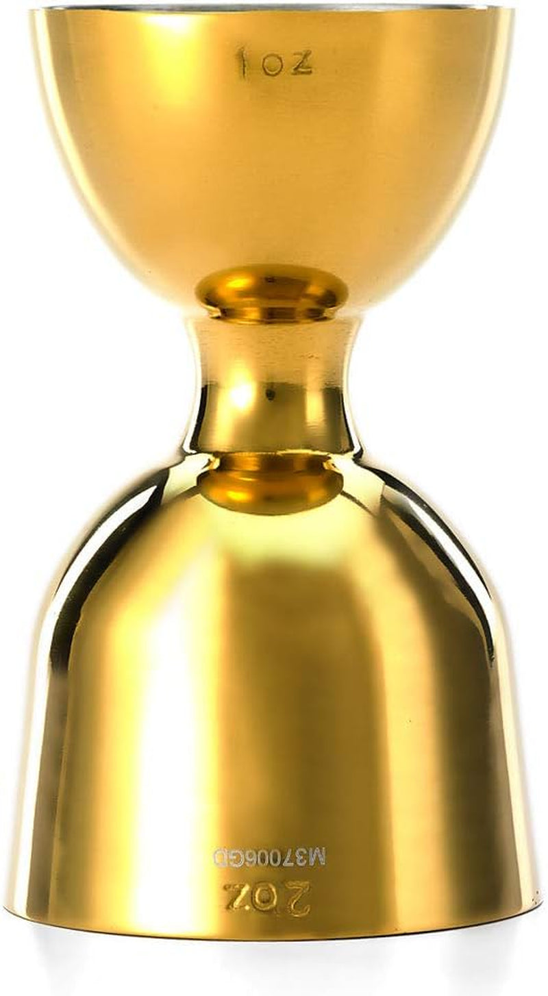 M37006GD Heavy-Duty Straight Rim Bell Jigger, 1 Oz X 2 Oz, Gold