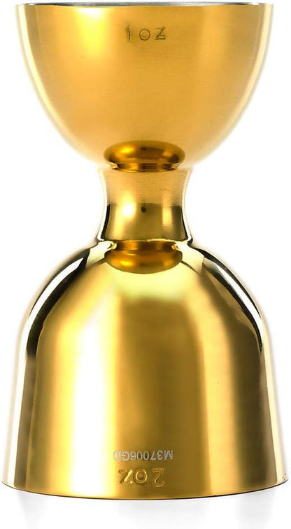 M37006GD Heavy-Duty Straight Rim Bell Jigger, 1 Oz X 2 Oz, Gold