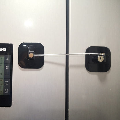 Upgraded Child Locks for Cabinets, Drawer Locks with Key, Cabinet Locks for Baby Proofing 2 Pack Black