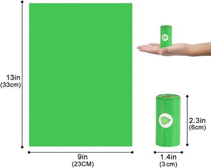 Diaper Bags Disposable, Diaper Bag Dispenser with Bags, Portable Diaper Trash Bags Travel 8 Diaper Sacks Refill Rolls/120 Bags for Baby Dirty Diaper, Pet Dog Cat Waste Poop (Green)