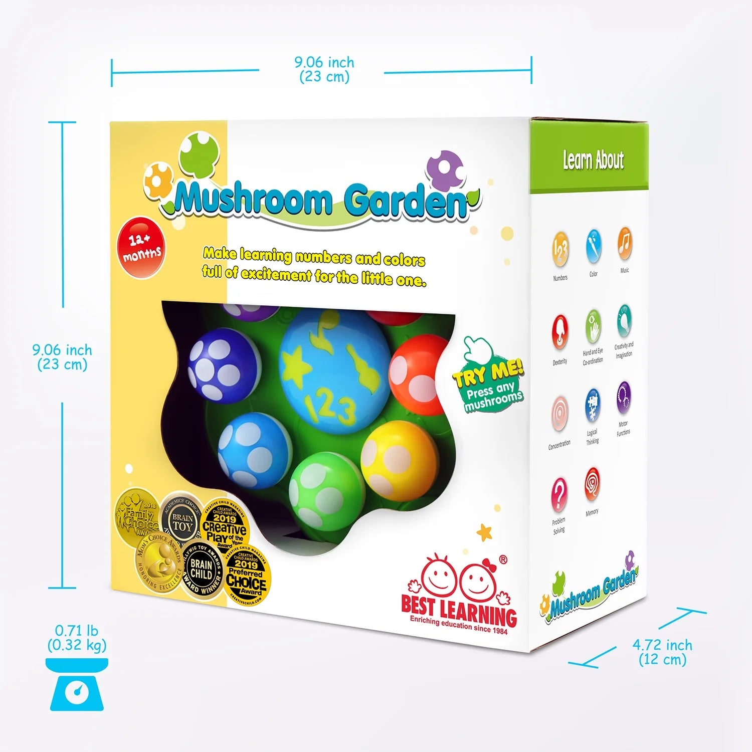 Mushroom Garden Music Toy for Infant Toddler 1 2 3 Year Sing and Learn Color and Number