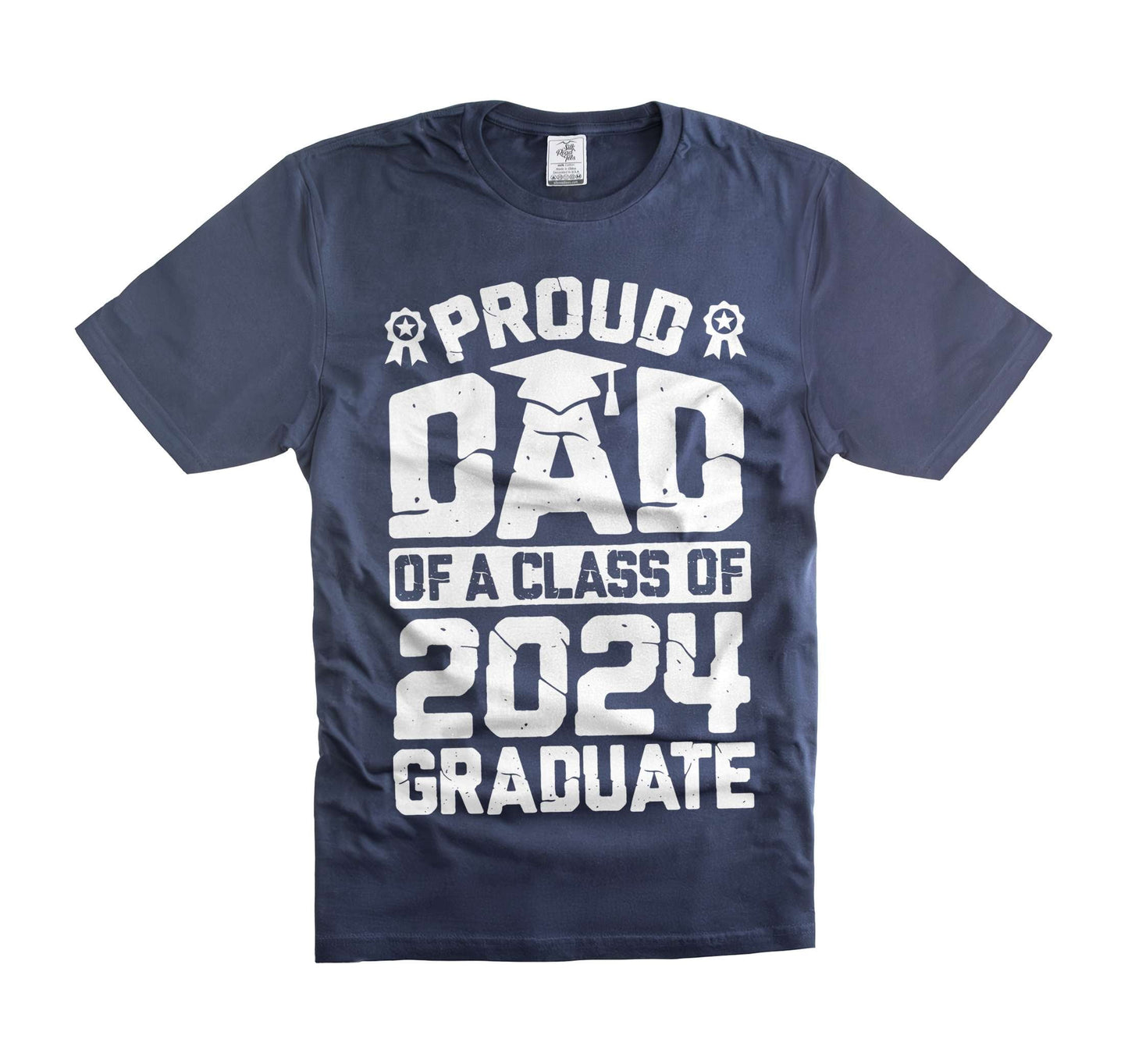 Mens Proud Dad of a Class of 2024 Graduate T-Shirt Graduate Dad Shirt Graduation Dad Shirts (Medium Black)