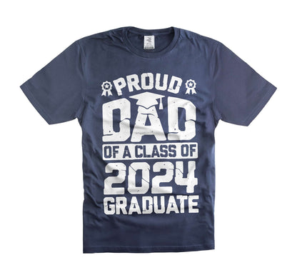 Mens Proud Dad of a Class of 2024 Graduate T-Shirt Graduate Dad Shirt Graduation Dad Shirts (Medium Black)