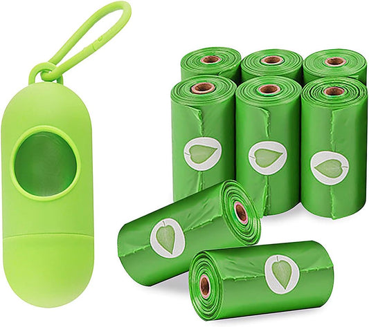 Diaper Bags Disposable, Diaper Bag Dispenser with Bags, Portable Diaper Trash Bags Travel 8 Diaper Sacks Refill Rolls/120 Bags for Baby Dirty Diaper, Pet Dog Cat Waste Poop (Green)