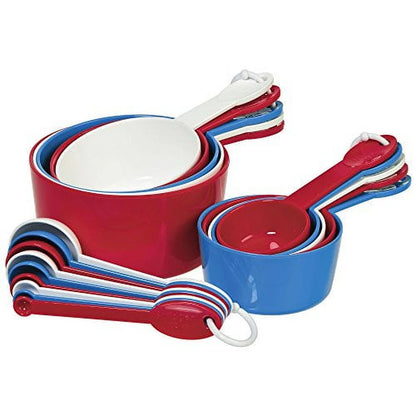 Ultimate 19-Piece Measuring Cup and Spoon Set Red/Gray/White