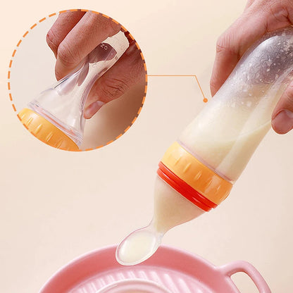 Squeezing Baby Feeding Bottle