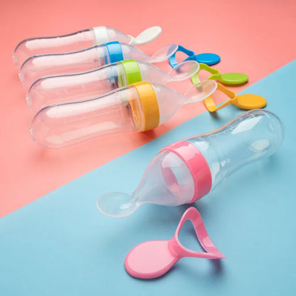 Squeezing Baby Feeding Bottle