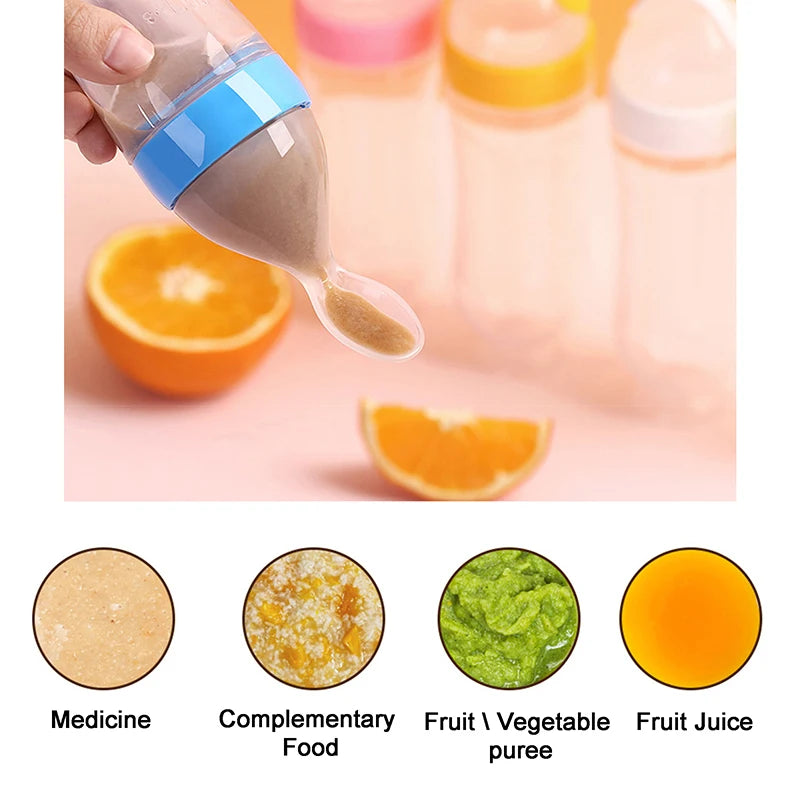 Squeezing Baby Feeding Bottle