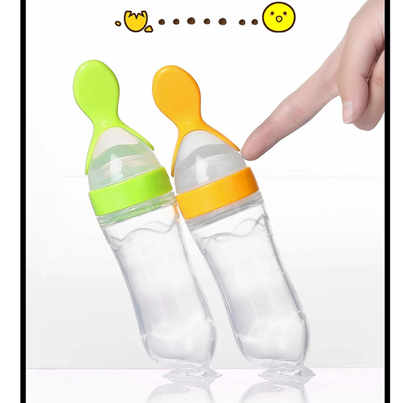 Squeezing Baby Feeding Bottle