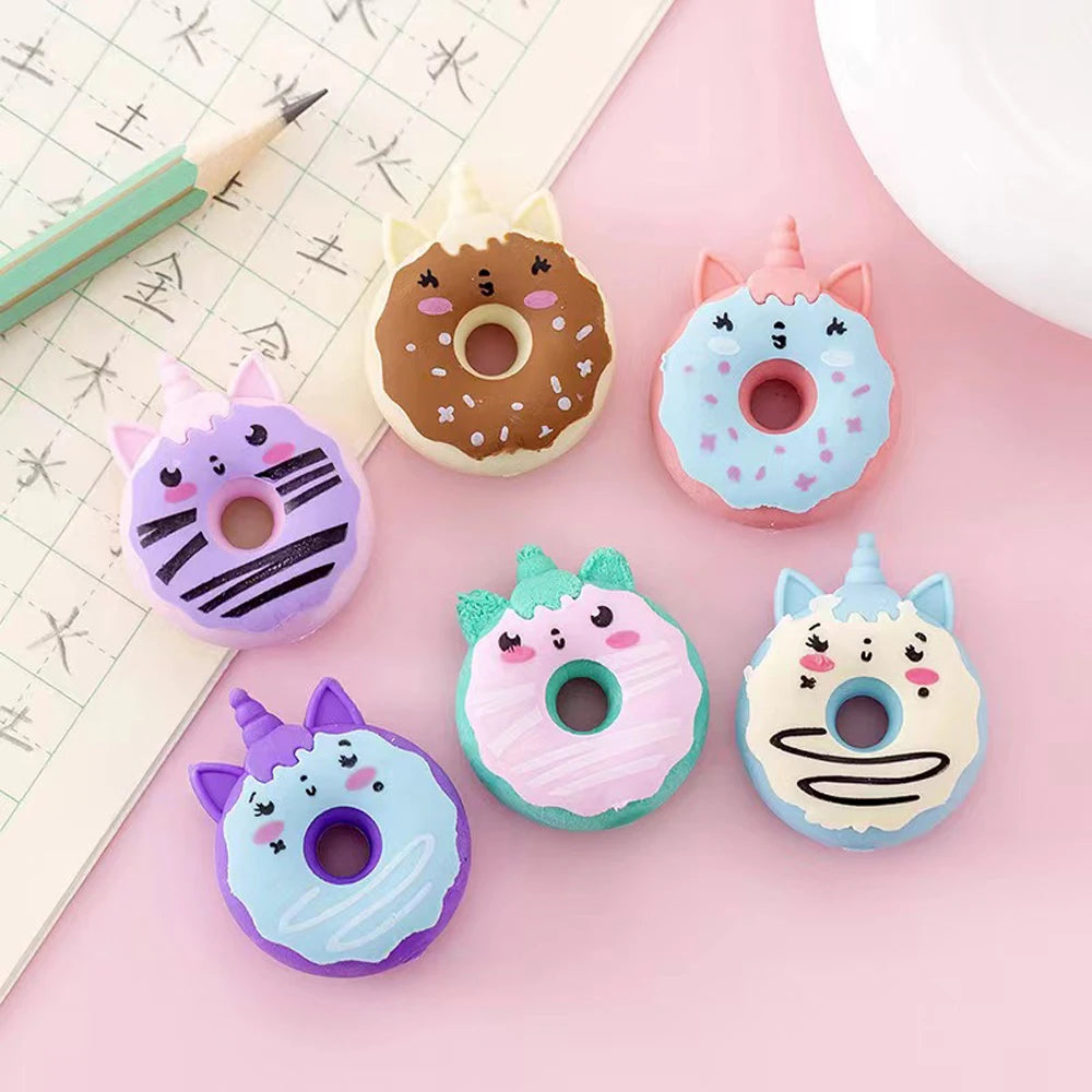 Creative Cute Unicorn Donut Rubber