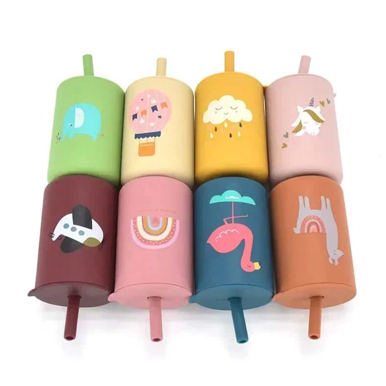 Baby Silicone Cup with Drink Straw