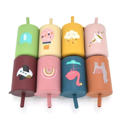 Baby Silicone Cup with Drink Straw