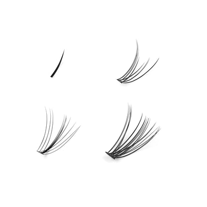 Spring Mixed Individual Cluster False Eyelashes Kit, 1 Box DIY Eyelash with Tweezers & Eyelash Sealant, Professional Makeup Products for Women & Girls, Music Festival Makeup Product