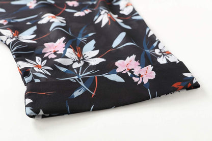 Women'S Floral Print Sheer 3/4 Sleeve Chiffon Duster plus Size Kimono Cardigan Capes