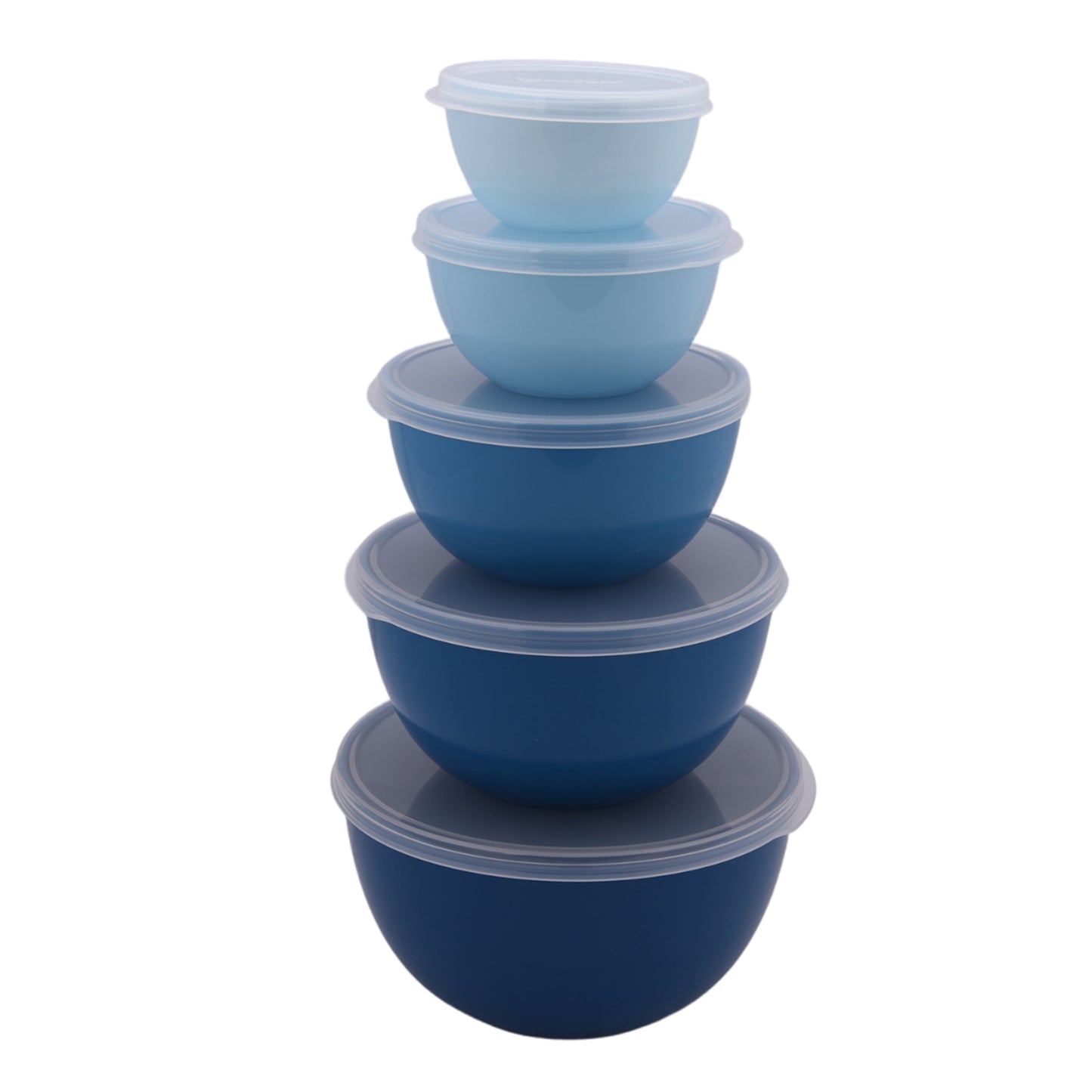 Mixing Bowl Set, 23 Pieces with Lids, Measuring Cups and Spoons, Blue