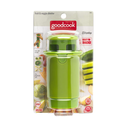 Stainless Steel Fruit and Veggie Divider with 4 Lengthwise Cuts, Green